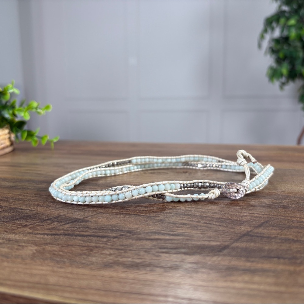Nakamol Beaded Wrap NecklaceBracelet In Pale Blue 19$
